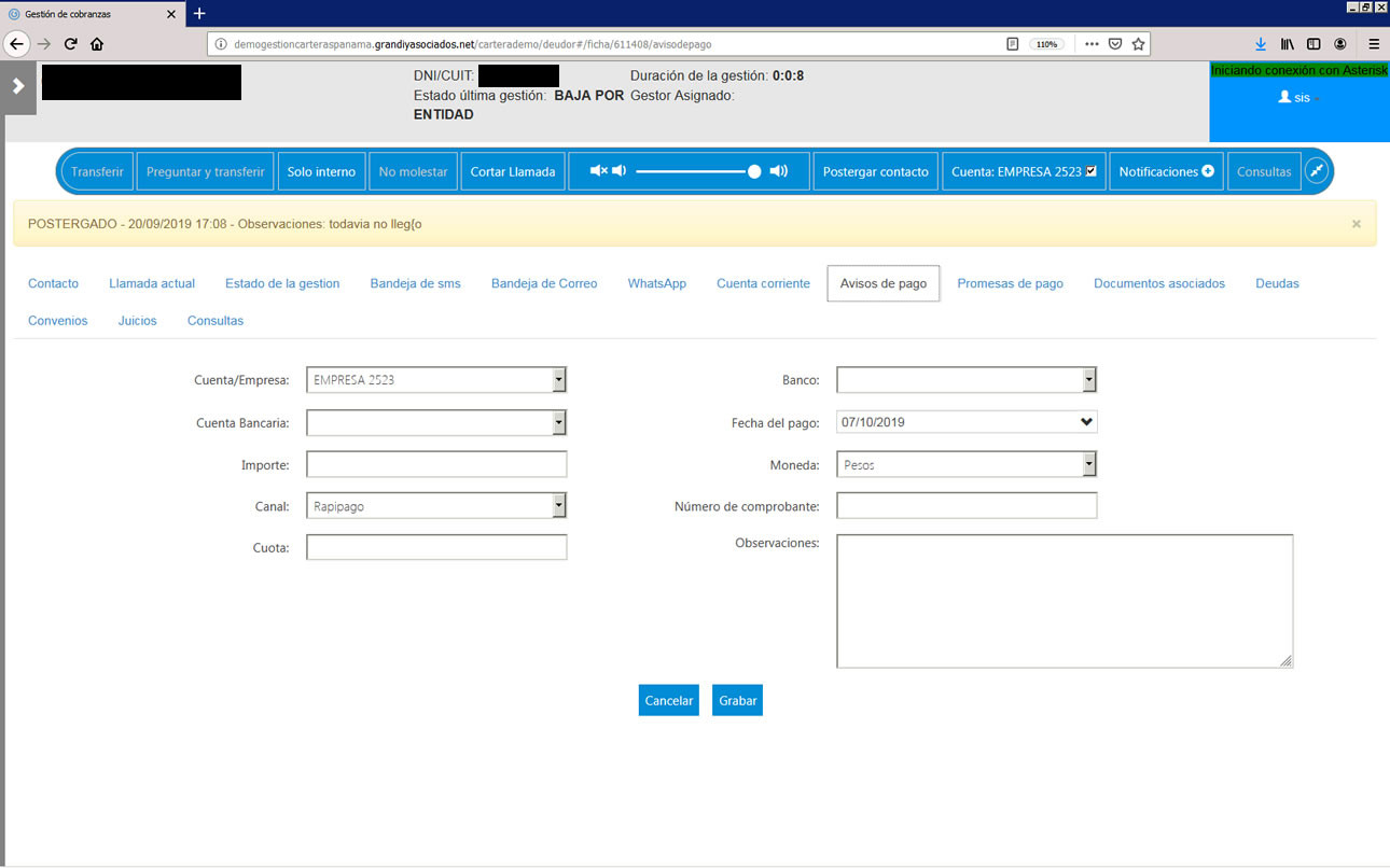 Avisos de Pago Gestion deudores Avisos de Pago Gestion deudores